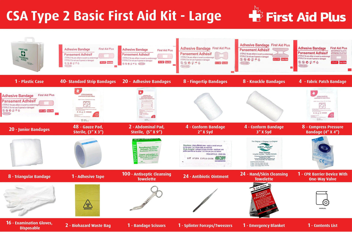 CSA First Aid Kit, Type 2 Basic - Large (51-100 Workers) - First Aid Plus
