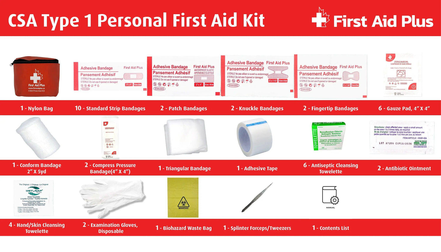CSA Type 1 Personal First Aid Kit - First Aid Plus