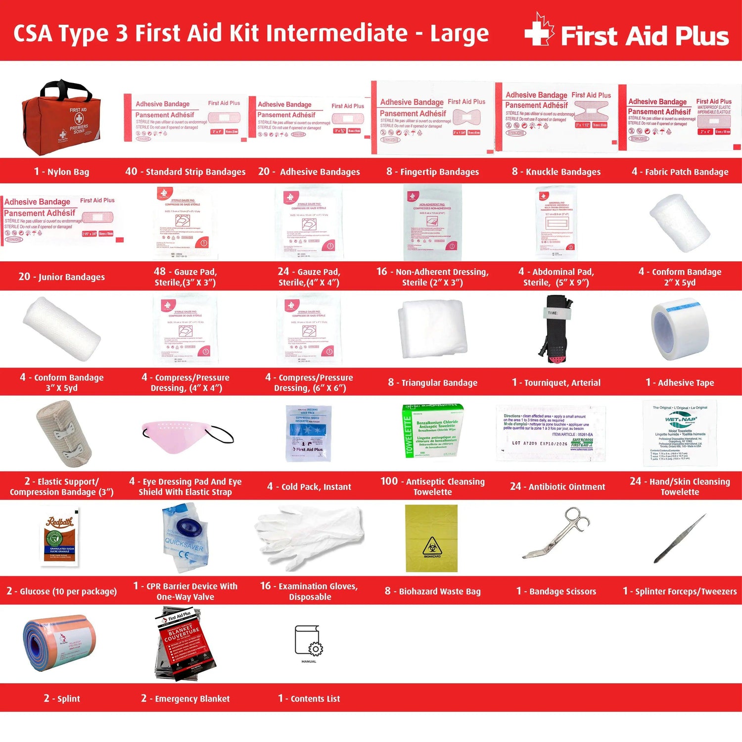 CSA Type 3 Intermediate First Aid Kit - Large (51-100 Workers) - First Aid Plus
