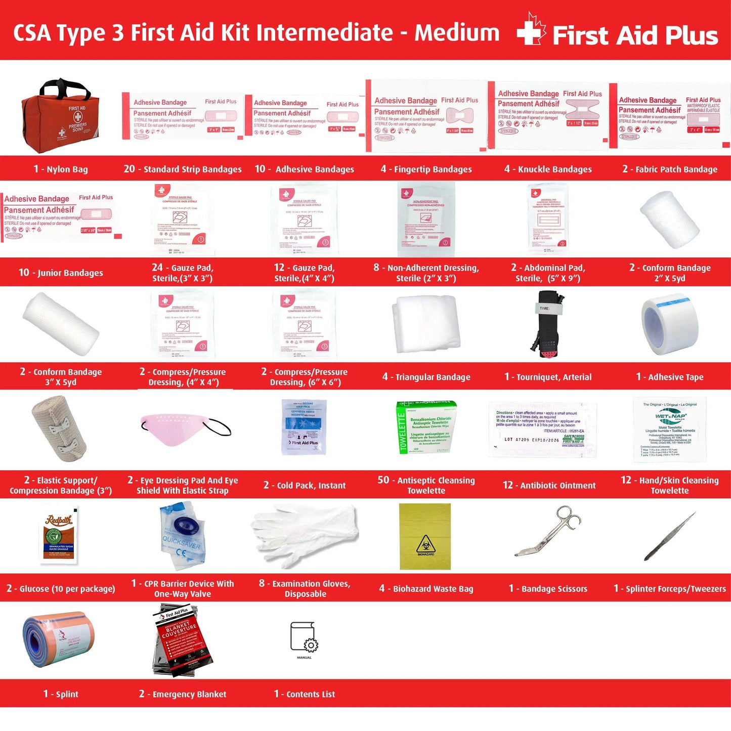 CSA Type 3 Intermediate First Aid Kit - Medium (26-50 Workers) First Aid Plus