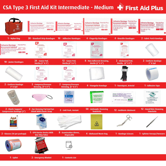 CSA Type 3 Intermediate First Aid Kit - Medium (26-50 Workers) - First Aid Plus