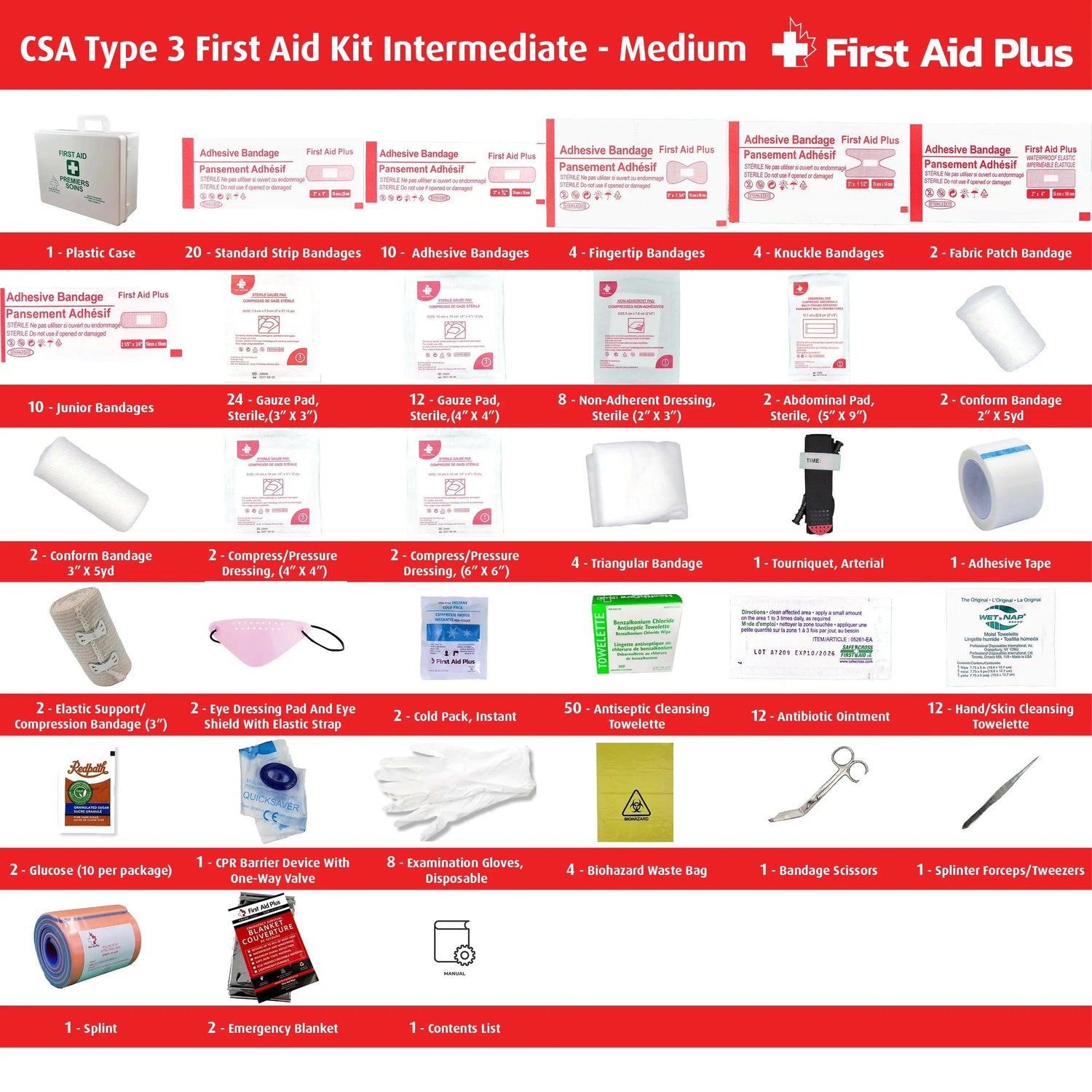 CSA Type 3 Intermediate First Aid Kit - Medium (26-50 Workers) First Aid Plus