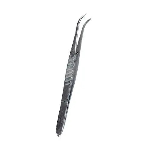Curved Tip Tweezers, Bent Forceps, 4.5" - First Aid Plus