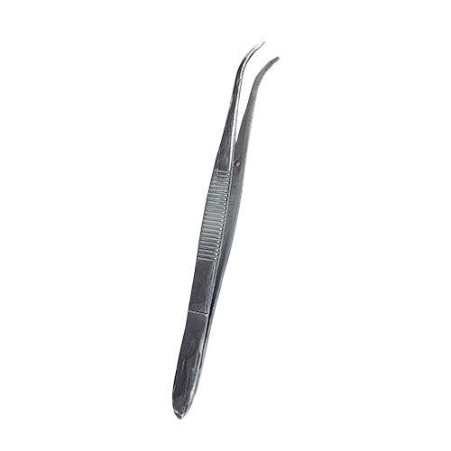 Curved Tip Tweezers, Bent Forceps, 4.5" - First Aid Plus 