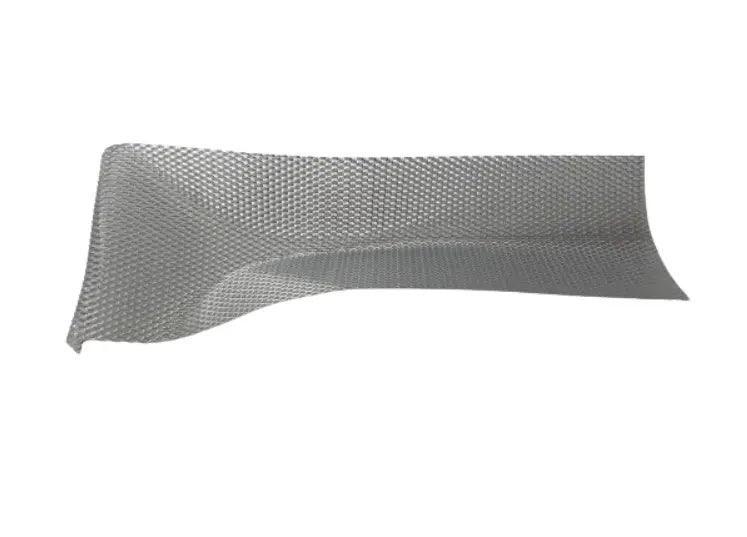 Aluminum splint mesh on white background.