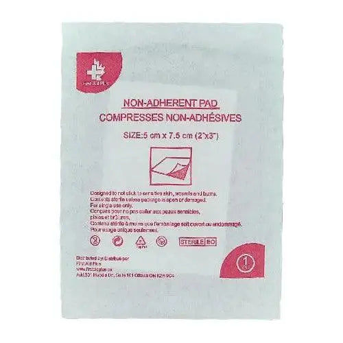 White background with Non-Adherent Dressing, 2" x 3", Non-Adherent Pad