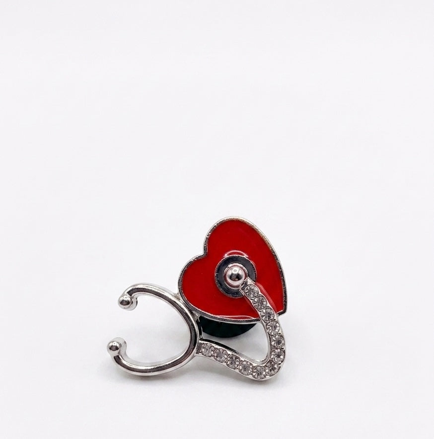 Medical Angel &amp; Heart Stethoscope Enamel Stethoscope Lapel Pins