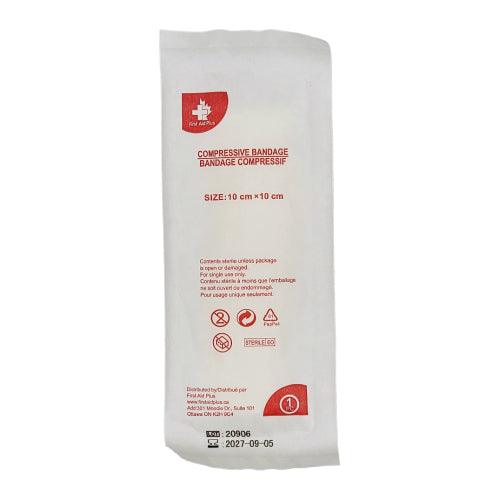 Compress Bandage, 4" x 4" - First Aid Plus 