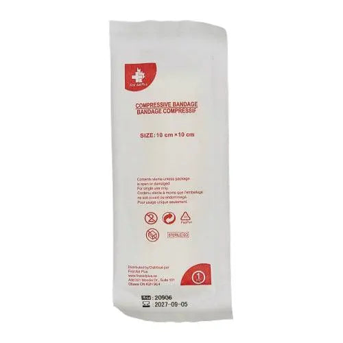 Compress Bandage, 4" x 4" - First Aid Plus