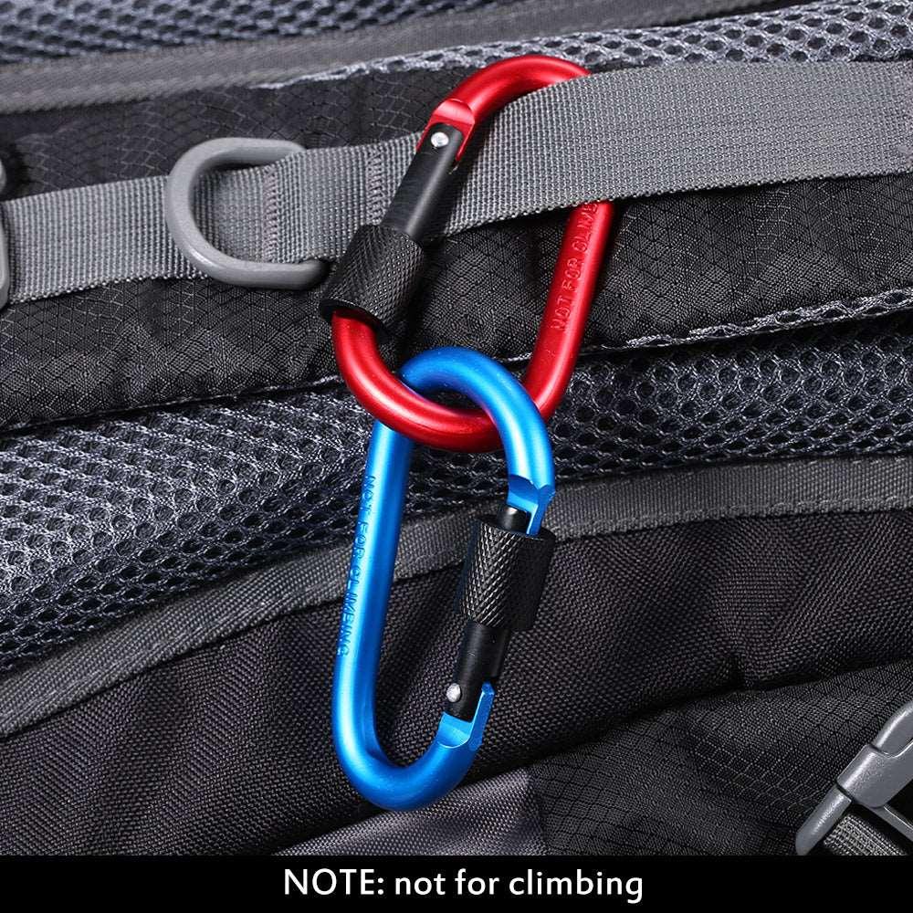 Carabiner Clip Hook Heavy Duty Rock Climbing Aluminum Ring Lock Screw D T1R9