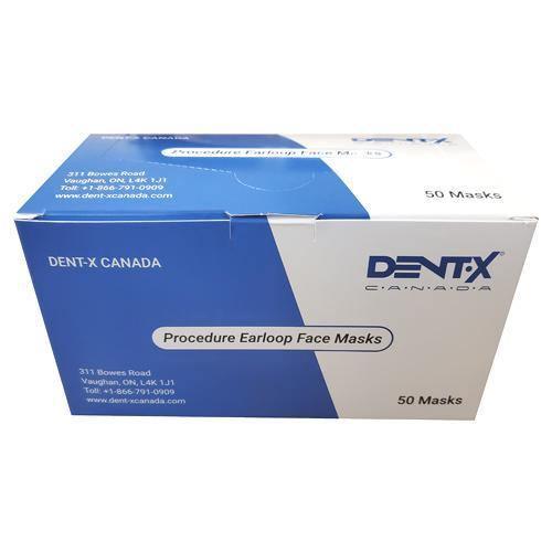 Dent-X, Medical, 3-Ply Disposable Earloop Face Masks, Level 3 (50/box) - FirstAidPlus