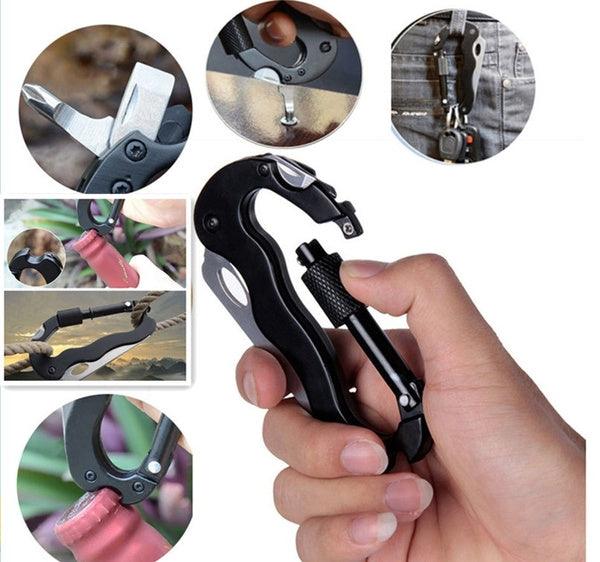 Multi Function Carabiner Tool with Knife