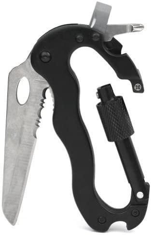 Multi Function Carabiner Tool with Knife - First Aid Plus