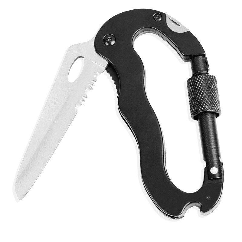 Multi Function Carabiner Tool with Knife - First Aid Plus 