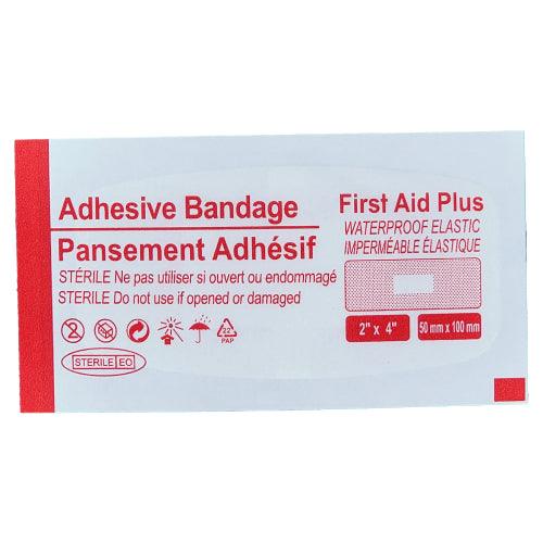 Plastic Adhesive Extra Large Patch Bandage, 2" x 4" - First Aid Plus