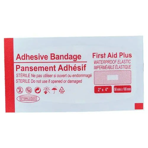 Plastic Adhesive Extra Large Patch Bandage, 2" x 4" - First Aid Plus