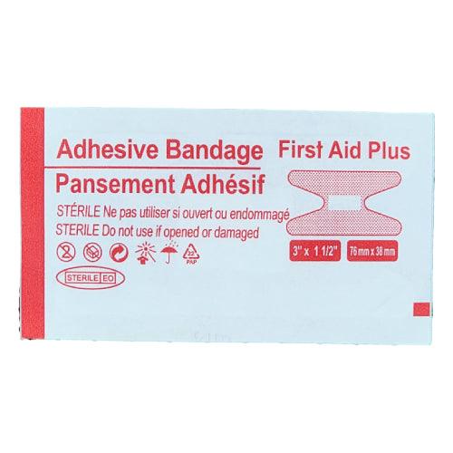 Plastic Adhesive Knuckle Bandage, 3" x 1.1/2", H-Plaster Adhesive Bandage - First Aid Plus