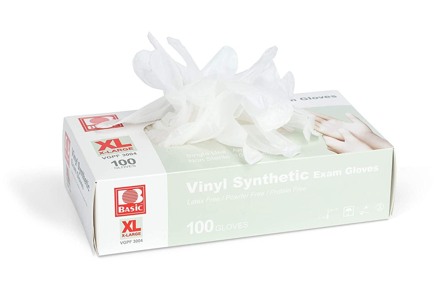 Vynil Synthetic Gloves (100/box) Basic Powder-Free, Latex-Free, Protein-Free - FirstAidPlus